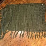 LuLaRoe  olive green fringe cozy O/S knit versatile shawl Photo 5