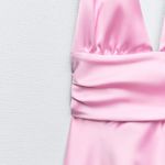 ZARA dress mini halter pink satin Bow  🍬 🎀 wedding party coctail bridal shower Photo 15