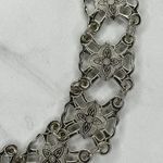 Ornate Silver Tone Flower Chain Belt Double Hook Decorative One Size ✨ Photo 10