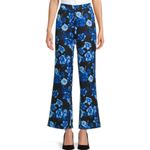 Area Stars New Floral Print Work Pants Trousers Hannah Black Blue Size XL Photo 0