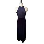 Vintage 90s Laundry by Shelli Segal Purple Velvet & Satin Formal Dress Size 6 Photo 2
