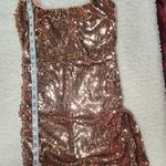 NWT MORE TO COME Hillary Drape Mini Dress in Rose Gold SIZE S Photo 5