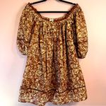 Olivaceous Avery Dress Boho Western Floral Lace Puff Short Sleeve Mini Medium Photo 1