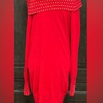 Say What? What’s What Red over the shoulder sweater longsleeves dress - size Medium Photo 1