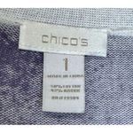 Chico's Women's Sweater Paisley Thin Knit Gem Beaded Long Cardigan Purple Sz. 1 Photo 4