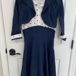 iHot Retro Vintage Style Dress Polka Dot Pin Up 50s Navy Bolero Dress Size S Photo 1