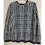 Chico's  3 US XL Black White Embellished Houndstooth Cardigan Sweater Career Party Photo 1