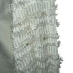 SIONI MILANO Ivory Knit Pearl Embellished Fringe Long Sleeve Sweater NWT Small‎ White Photo 6