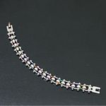 Rainbow Stainless Steel Bling Mini Motorcycle Bike Chain Bracelet 28.7g Photo 7