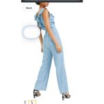 Guess Womens Light Blue Tie Surplice Back Sleeveless Wide Leg Jumpsuit MEDIUM Photo 11