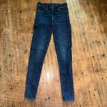 American Eagle  hi-rise distressed 2 long dark wash jeggings Photo 0