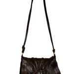 Cole Haan Brown Leather Crossbody Bag Distressed Brass Hardware Flap Closure Photo 6