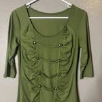 Y2K Military Style Top Size M (Est) | Olive Green Steampunk Button Tunic Size M Photo 0