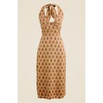 J.Crew Collection Embellished Halter Dress in Tonal Tulip Block Print Size 4 NEW Photo 12