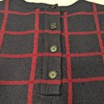 Loft Womens Navy Wool Checkered Sweater Size M 3/4 Sleeve Preppy NWOT Fall Crop Photo 5