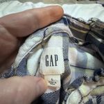 Gap  Womens Long Sleeve pink, Blue and White Plaid Women's large w ruffle collar Photo 3