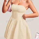 SheIn Yellow Strapless Dress Photo 0
