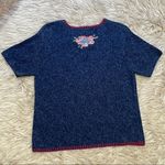 American flag knitted Monterey bay linen blend sweater Blue Size M Photo 4