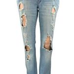 Ariya Jeans Ariya Women's Blue Distressed Low Waist Straight Leg Denim Jeans Pants Size 7/8 Photo 0
