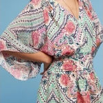 Maeve Anthropologie siya kimono dress Abstract Boho V Neck size 2 flowy Photo 0