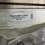 Abercrombie & Fitch 90s High Rise Relaxed Jean Straight Leg Silver Size 33 / 16 Photo 5