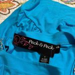 Peck & Peck  women's small blue cold shoulder blouse with chain accents workwear Photo 8