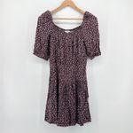 Rebecca Taylor  Francesca Navy Floral Print Silk Blend Square Neck Dress Size 8 Photo 2