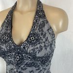 Jantzen  Gray & Black Floral Embellished Tankini Sleeveless Top M Photo 1