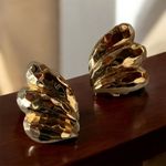 St. John Vintage  Swirl Clip-On Earrings Hammered Gold Classic Statement Holiday Photo 2