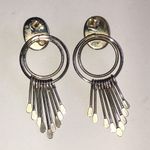 Elegant Vintage Black and Silver Tone Boho Western Dangle Earrings Photo 3