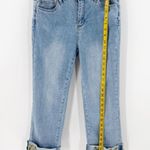 Charlie B Floral Embroidered Cuffed Light Wash Jeans Women's Size 6 Blue Photo 7