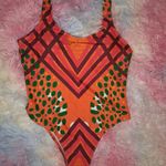 NWOT Vibrant Orange One Piece Swimsuit Size M Photo 2
