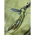 The Sak  Tassel Pebbled Leather Crossbody Bag Yellow Adjustable Strap Photo 9