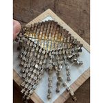 Vintage Rhinestone Waterfall Brooch Pin Jewelry Statement Piece Silver Photo 4