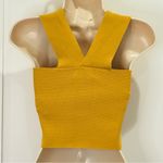 LF Seek The Label Bandage Crop Top Tank Square Neck Yellow Small Preppy Beachy Chic Photo 3