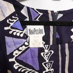 VTG Nina Piccalino AOP Tribal Abstract Print Maxi Dress Square Neck 80s 90s USA Size 12 Photo 2
