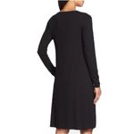 Eileen Fisher Black Jersey Knit Bateau Neck Long Sleeve Dress Photo 1