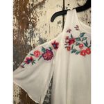 Umgee NWT  Boutique Floral Embroidered Angel Sleeve Open Shoulder Dress Small Photo 3