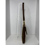 Prestige Vintage suede brown bag with gold hardware & flap closure Photo 10