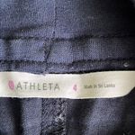 Athleta fold over waist linen navy blue front and back pockets pull on skirt Photo 3