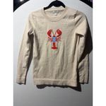 J.Crew Teddie Cream Lobster Graphic Crewneck Sweater XS Tan Photo 2