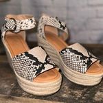 Nine West Women's Adell Espadrille Wedge Sandal Sz 7 Faux Snake Skin Open Toe Photo 0