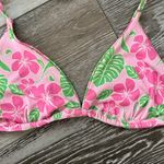 SheIn Tropical! Swimwear Sz L Bikini Top Pinks & Greens Floral Print Photo 7