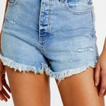Free People We The Free Curvy Vintage Button Fly High Rise Denim Short Size 25 Photo 0