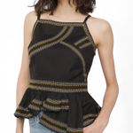 White House | Black Market WHBM- Sleeveless Embroidered Peplum Top β WHBM Size 6 Photo 0