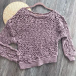 Free People  asymmetrical slouchy open knit sweater dusty‎ rose pink size S Photo 0