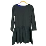 Free People  Onda Drop-Waist Long-Sleeve Mini Dress M 15.5” p2p Black $68 NWT Photo 7