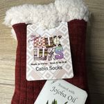 MUK LUKS Cabin Socks Red Grippy Sherpa Cozy Tall Slipper Gift Giving Small 6 Photo 2