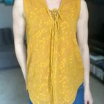 Anthropologie  MAEVE Tie Up Gold Embroidered Tank Top Photo 1