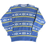 Vintage Purple Knit Grandpa Sweater Medium Oversized Cotton Photo 0